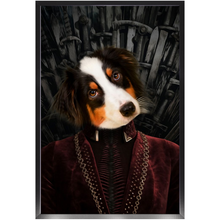 Load image into Gallery viewer, Dragon The Chain - Game of Thrones Inspired Custom Pet Portrait Framed Satin Paper Print