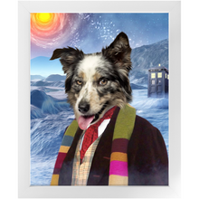 Load image into Gallery viewer, Doctor Hoot - Doctor Who Inspired Custom Pet Portrait Framed Satin Paper Print