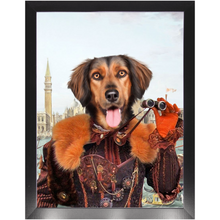 Load image into Gallery viewer, Gondola With The Wind - Renaissance Inspired Custom Pet Portrait Framed Satin Paper Print