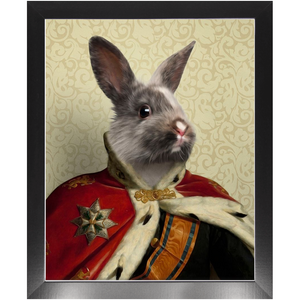 Duke E. Tout - Royalty & Renaissance Inspired Custom Pet Portrait Framed Satin Paper Print