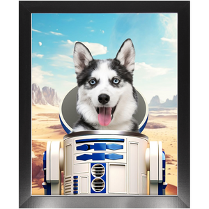 R.2.D.TOO - R2D2 & Star Wars Inspired Custom Pet Portrait Framed Satin Paper Print