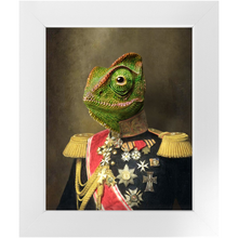 Load image into Gallery viewer, GENERAL LEE AMESS - Renaissance Inspired Custom Pet Portrait Framed Satin Paper Print