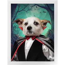 Load image into Gallery viewer, Count Meowt - Count Dracula Inspired Custom Pet Portrait Framed Satin Paper Print