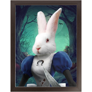 Malice In Chains - Evil Alice and Alice in Wonderland Inspired Custom Pet Portrait Framed Satin Paper Print