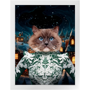 CHRISTMAS CRACKER 13 - Christmas Inspired Custom Pet Portrait Framed Satin Paper Print