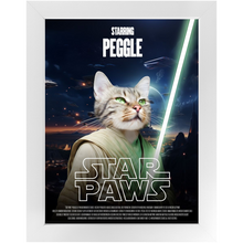 Load image into Gallery viewer, STAR PAWS Movie Poster - Star Wars Inspired Custom Pet Portrait Framed Satin Paper Print