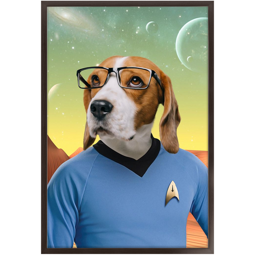 Mister Spook - Star Trek Inspired Custom Pet Portrait Framed Satin Paper Print
