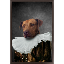 Load image into Gallery viewer, Duchess Courage - Renaissance Inspired Custom Pet Portrait Framed Satin Paper Print