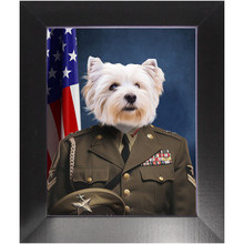 Load image into Gallery viewer, GENERAL I. ZING - Military General Inspired Custom Pet Portrait Framed Satin Paper Print