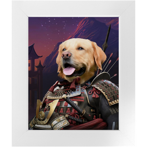 SAMUWRY SMILE - Samurai Inspired Custom Pet Portrait Framed Satin Paper Print