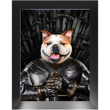 Load image into Gallery viewer, Sir Lixalot - Game Of Thrones Inspired Custom Pet Portrait Framed Satin Paper Print