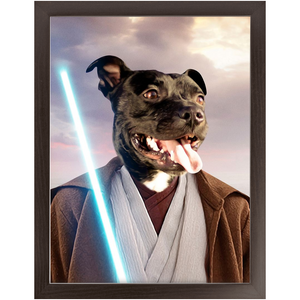 Obi Have - Jedi Obi Wan Kenobi & Star Wars Inspired Custom Pet Portrait Framed Satin Paper Print