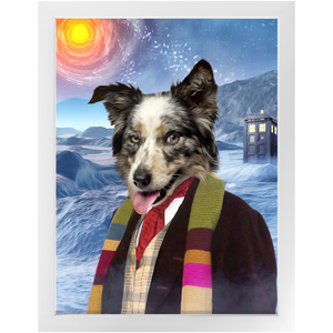 Doctor Hoot - Doctor Who Inspired Custom Pet Portrait Framed Satin Paper Print