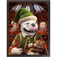 Load image into Gallery viewer, SANTA&#39;S LITTLE HELPER 2 - Christmas Elf Inspired Custom Pet Portrait Framed Satin Paper Print
