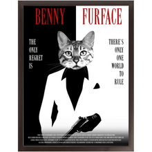 Load image into Gallery viewer, FURFACE Movie Poster - Scarface Inspired Custom Pet Portrait Framed Satin Paper Print