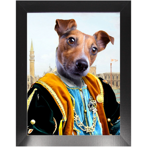 The Venice Menace - Royalty & Renaissance Inspired Custom Pet Portrait Framed Satin Paper Print