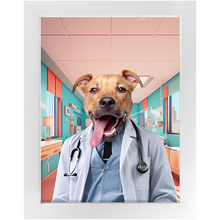 Load image into Gallery viewer, LOVE DOCTOR - Doctor Inspired Custom Pet Portrait Framed Satin Paper Print