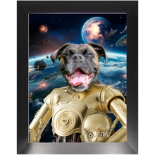 Load image into Gallery viewer, C.3.P.NO IN SPACE - C.3.P.O. &amp; Star Wars Inspired Custom Pet Portrait Framed Satin Paper Print
