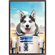 Load image into Gallery viewer, R.2.D.TOO - R2D2 &amp; Star Wars Inspired Custom Pet Portrait Framed Satin Paper Print