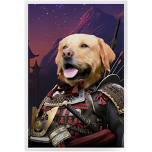 Load image into Gallery viewer, SAMUWRY SMILE - Samurai Inspired Custom Pet Portrait Framed Satin Paper Print