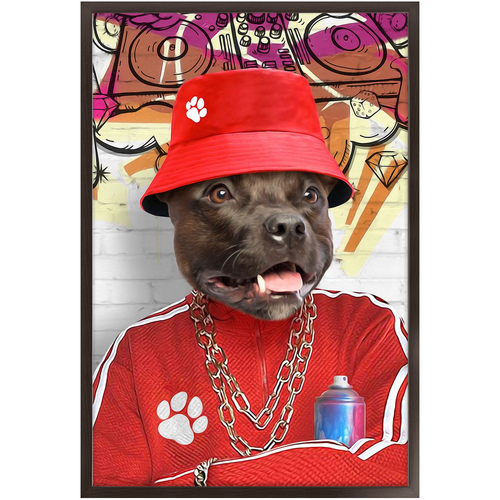 Furresh - Hip Hop & Rappers Inspired Custom Pet Portrait Framed Satin Paper Print