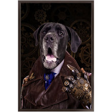 Load image into Gallery viewer, A Fist Of It - Steampunk, Victorian Era Inspired Custom Pet Portrait Framed Satin Paper Print