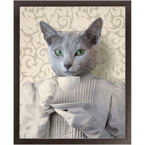 Lady Lick - Renaissance Inspired Custom Pet Portrait Framed Satin Paper Print