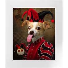 Load image into Gallery viewer, Jest Kidding - Jester, Clowns &amp; Renaissance Inspired Custom Pet Portrait Framed Satin Paper Print