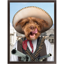 Load image into Gallery viewer, A Pawfull Of Pesos - Mexican Bandit Inspired Custom Pet Portrait Framed Satin Paper Print
