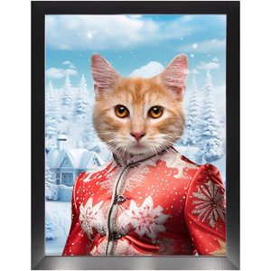 CHRISTMAS CRACKER 9 - Christmas Inspired Custom Pet Portrait Framed Satin Paper Print