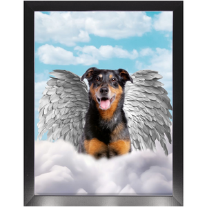 Silver Angel - Heavenly Angels Inspired Custom Pet Portrait Framed Satin Paper Print