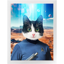 Load image into Gallery viewer, MISTER SPOOK - BEAMING DOWN - Star Trek Inspired Custom Pet Portrait Framed Satin Paper Print