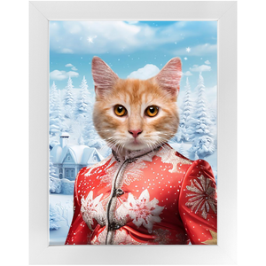 CHRISTMAS CRACKER 9 - Christmas Inspired Custom Pet Portrait Framed Satin Paper Print