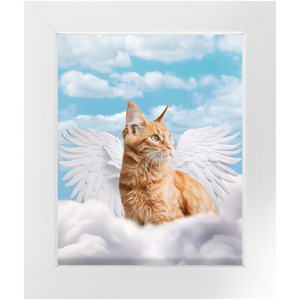 White Angel - Heavenly Angels Inspired Custom Pet Portrait Framed Satin Paper Print