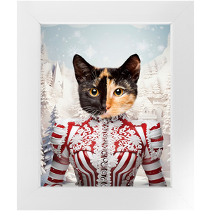 CHRISTMAS CRACKER 15 - Christmas Inspired Custom Pet Portrait Framed Satin Paper Print