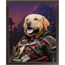 Load image into Gallery viewer, SAMUWRY SMILE - Samurai Inspired Custom Pet Portrait Framed Satin Paper Print