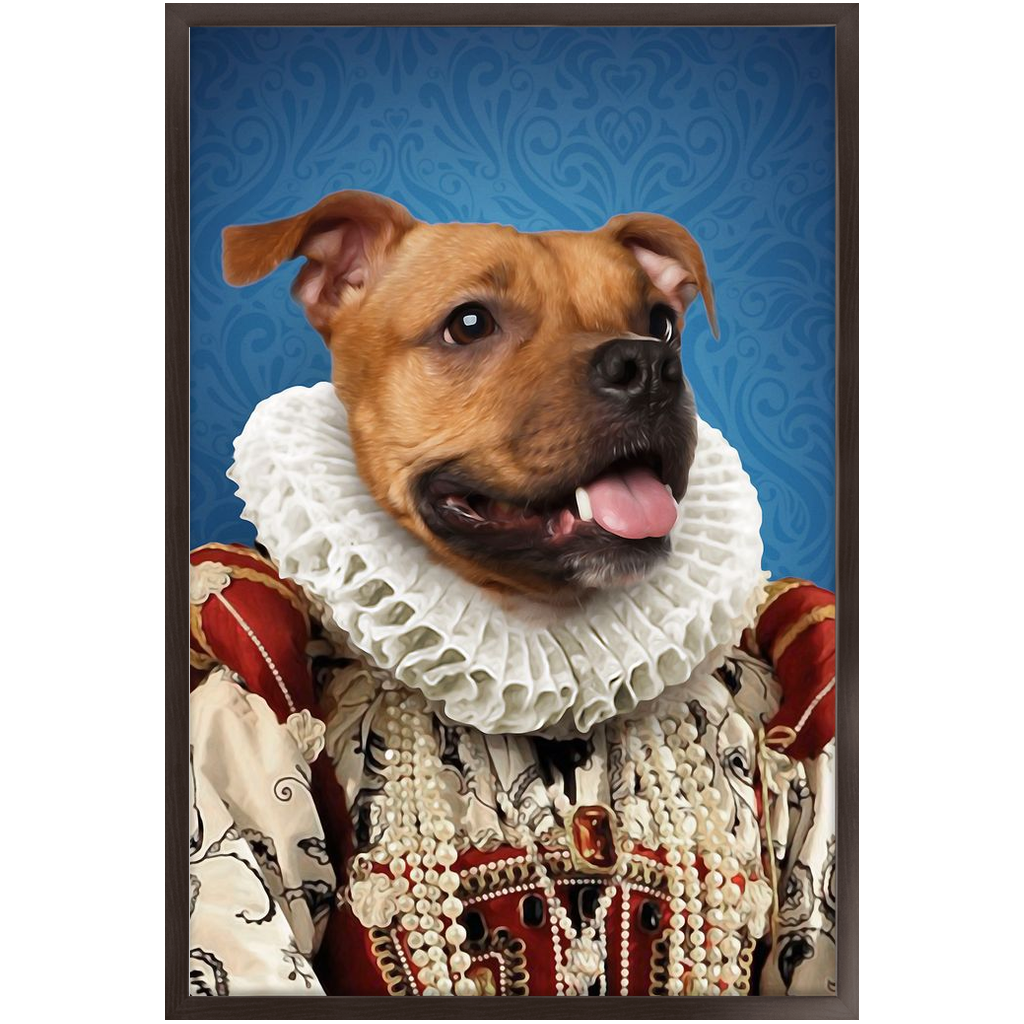 Duchess Muchess - Renaissance Inspired Custom Pet Portrait Framed Satin Paper Print
