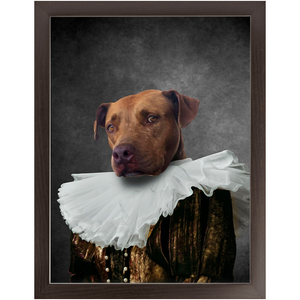 Duchess Courage - Renaissance Inspired Custom Pet Portrait Framed Satin Paper Print