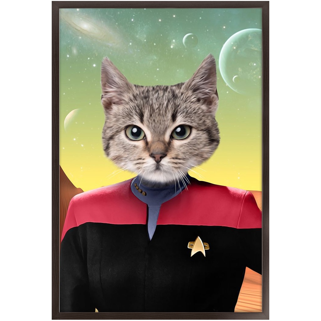 CAPTAIN RUNAWAY - Star Trek Inspired Custom Pet Portrait Framed Satin Paper Print