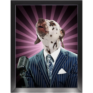 To The Moon - Frank Sinatara & Singer Inspired Custom Pet Portrait Framed Satin Paper Print