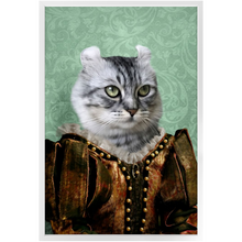 Load image into Gallery viewer, Dame Difudo - Royalty &amp; Renaissance Inspired Custom Pet Portrait Framed Satin Paper Print