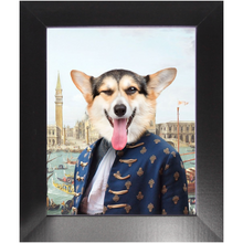 Load image into Gallery viewer, Canal Desire - Old Renaissance Inspired Custom Pet Portrait Framed Satin Paper Print