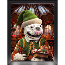 Load image into Gallery viewer, SANTA&#39;S LITTLE HELPER 2 - Christmas Elf Inspired Custom Pet Portrait Framed Satin Paper Print
