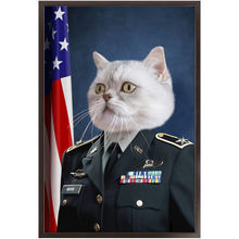 Load image into Gallery viewer, COMMANDEAR - Military Air Force Officer Inspired Custom Pet Portrait Framed Satin Paper Print