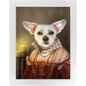 LADY LAVISH - Renaissance Inspired Custom Pet Portrait Framed Satin Paper Print