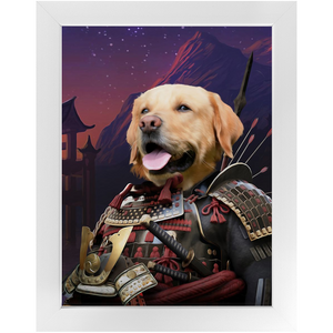 SAMUWRY SMILE - Samurai Inspired Custom Pet Portrait Framed Satin Paper Print