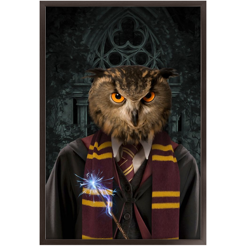 Gryfting Away - Harry Potter Inspired Custom Pet Portrait Framed Satin Paper Print