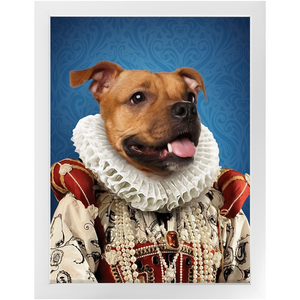 Duchess Muchess - Renaissance Inspired Custom Pet Portrait Framed Satin Paper Print
