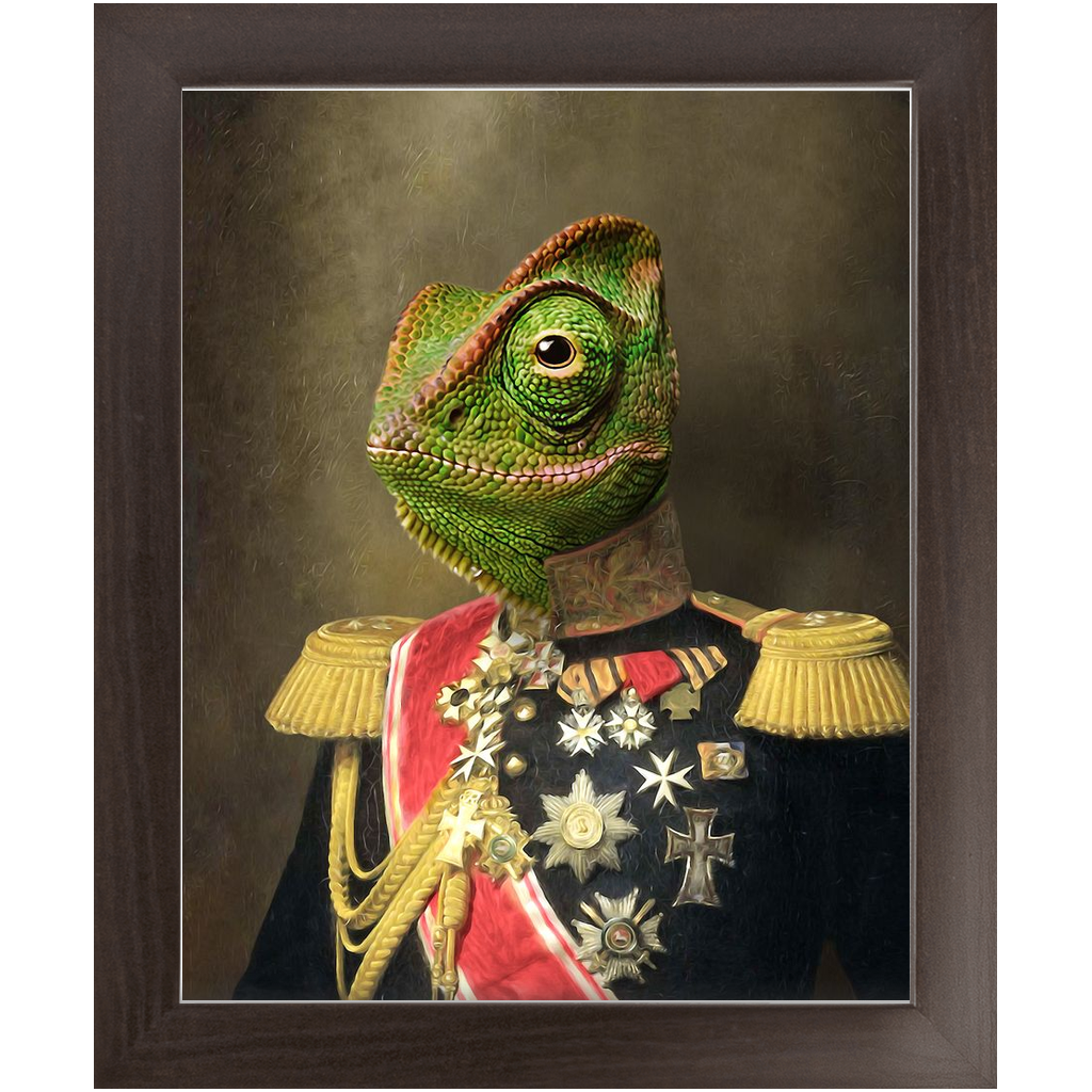 GENERAL LEE AMESS - Renaissance Inspired Custom Pet Portrait Framed Satin Paper Print