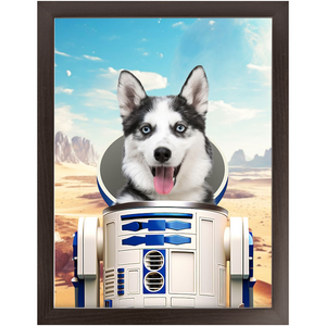 R.2.D.TOO - R2D2 & Star Wars Inspired Custom Pet Portrait Framed Satin Paper Print